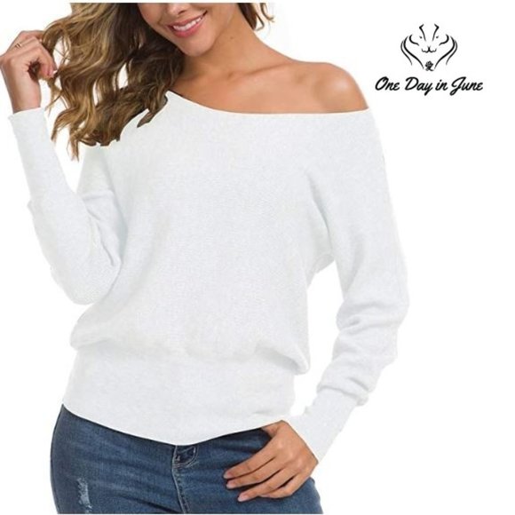 Feiersi Sweaters - Off Shoulder Sweater Long Sleeve
